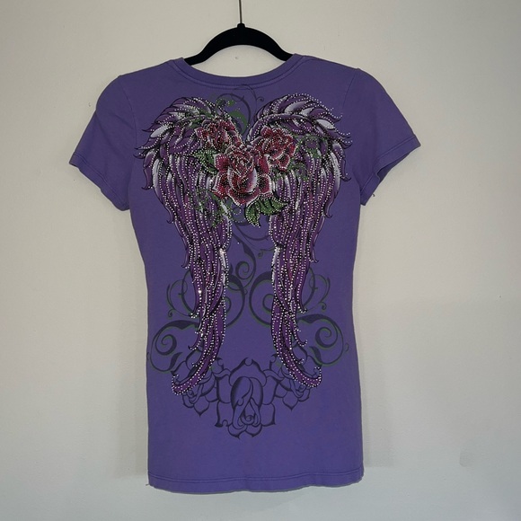 Purple Rhinestone Back Tee - Medium - Picture 7 of 15